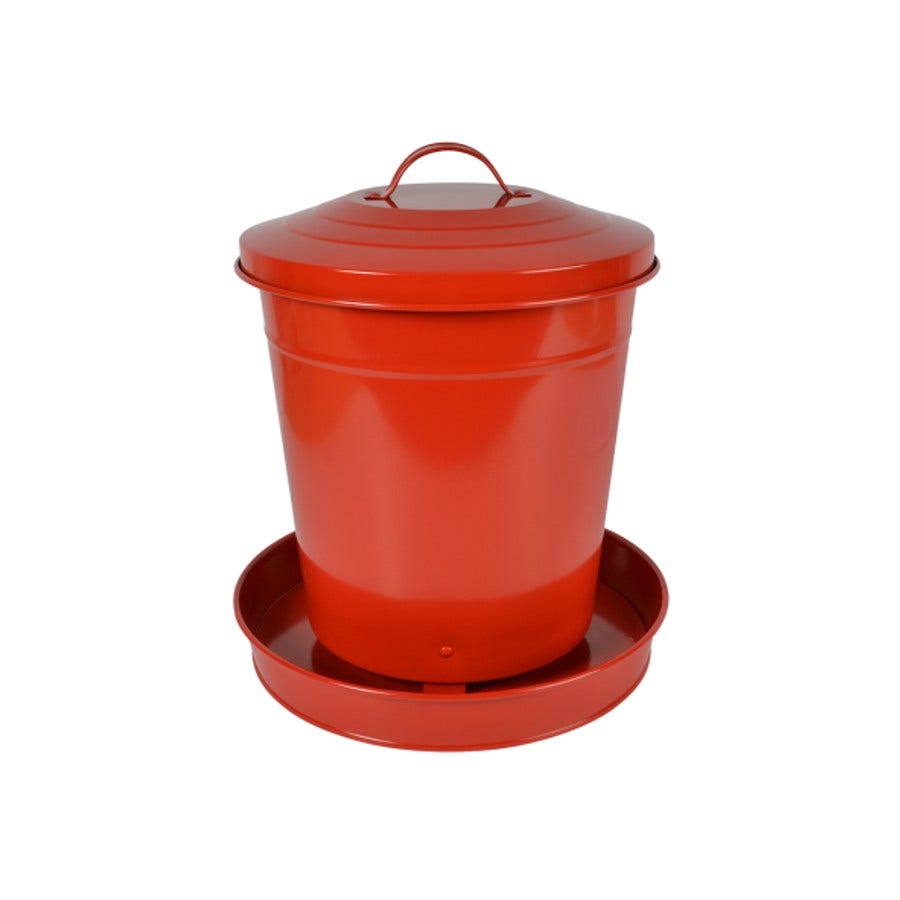 Fôrautomat GAUN 6 kg Blikk Rød