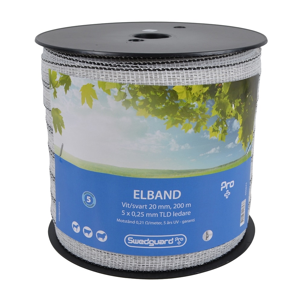 Elbånd Swedguard Pro+ 20 mm Hvit/svart 200 m 5x0,25