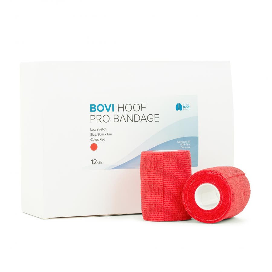 Bandasje Bovi Hovpleie 9 cm x 6 m 12 stk Rød